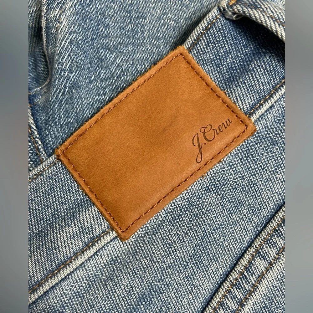 J Crew 10” High Rise Billie Demi Boot Crop Button Fly Raw Hem Jeans